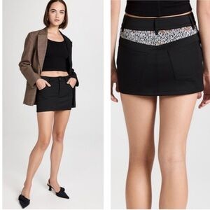 Missoni NWT 42 US 6 Medium Black Beauty Mini Skirt Chevron Black‎ Y2K